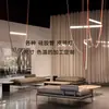 Lámpara de Restaurante Personalizada Diseñador Normcore Casa Grande Dúplex Sala de Estar Lámpara de Araña de Correa Lámpara de Pasillo Lámpara de Línea de Bar