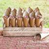 Venda Quente Cone de Papel para Confete de Casamento Suporte em Formato de Cone de Rosa Natural Conjunto Combinado de Bandejas para Casamento