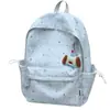 Mochila de Nuevo Estilo, Bolso Cruzado Bordado Sencillo, Bolso Escolar Grande para Estudiantes, Ligero, Multicapa, Bolso para Computadora para Estudiantes Universitarios