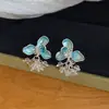 Brincos de pétalas em pintura a óleo degradê estilo férias na praia, frescos e doces, luxo leve, nicho, brincos de alta qualidade