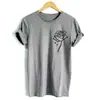 Camiseta básica casual retro Harajuku americana para millennials con diseño de estampado floral, camiseta de manga corta para mujer