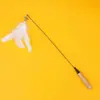 Vara de pescar com pena para gato CFA nível brinquedo para gato brincar sozinho vara longa pena cabeça substituível resistente à mordida animal de estimação gato