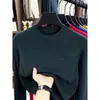 Suéter de punto grueso, peso pesado, cuello redondo, anti-pilling, calibre 16, para hombre, Otoño Invierno, nuevo, informal, suéter de punto, color sólido, capa interior