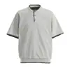 Camiseta de Manga Corta con Botones y Cuello Henley Simple Estilo Retro Americano Old Money Unisex de Nicho de Alta Gama Camisa de Punto Holgada