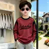 Camiseta Manga Longa Color Block 100% Algodão para Meninos Primavera e Outono Camada Base Novo Estilo Bonito Versátil Estampa Manga Raglan Top Tendência