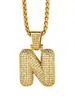 Amazon Transfronterizo Nuevo Collar con Colgante de 26 Letras Estilo Hip-Hop Moda Personalidad Cadena para Clavícula de Hombre Accesorio para Fiesta