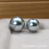 Brincos de Pérola de Cristal de Vidro Swarovski com Furo Grande, Pérola Dupla Face, Estilo Igual ao de Zhao Lusi para Mulheres, Uso Bidirecional, Pérolas Soltas