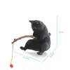 Decoração de Cenário para Aquário Transfronteiriço, Decoração de Gato Pendurado, Mini Enfeites, Figura Realista de Gatinho Pescando