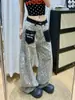 Jeans Modernos de Bloques de Color con Dobladillo Curvo para Mujer, Pantalones Casuales Rectos con Diseño de Parche de Leopardo Súper Populares de Otoño