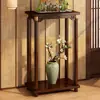 Estante para Flores Decorativo Bastidor para Flores Balcón de Pie Móvil Bambú Interior Multicapa de Pie Venta al por Mayor