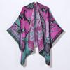 Outono e Inverno Novo Transfronteiriço Feminino Vintage Jacquard Dividido Xale Dividido Capa Externa para Encontro na Rua Europeu e Americano