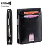 Cartera Antirrobo RFID para Hombre Minimalista Plegable 12 Tarjetas Portatarjetas de Crédito Ultradelgada Portátil Ranura para Múltiples Tarjetas Pinza para Billetes