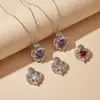 Knn-1096 Moda Lujo Ligero Gama Alta Collar con Forma de Corazón Rosa para Mujer, Accesorios de Joyería Transfronterizos al por Mayor