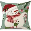Juego de Fundas de Almohada Transfronterizas para Navidad Europea y Americana, Funda para Cojín de Sofá de Sala de Estar, Funda para Almohada de Cintura con Reno Papá Noel Árbol, Suministro de Fábrica