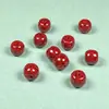 Barril de Arena de Cristal Translúcido de Cinabrio Crudo, Cuentas Sueltas, Accesorios de Cristal Chapados en Oro para Manualidades DIY, Cuentas Redondas, Venta al por Mayor, Dropshipping