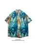 Camisa Floral Estilo Tailandês Praia de Bangkok, Manga Curta, Roupa Unissex para Casal, Camisa Solta Retro Cool de Secagem Rápida para o Festival Songkran