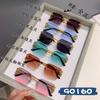 Gafas de sol de comercio exterior transfronterizo moda montura de gafas lisa sin bordes gafas de pasarela cóncavas gafas de sol protección solar gafas de sol