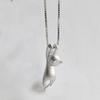 Colar com Pingente de Gato Fofo Tridimensional Sólido Estilo Coreano Feminino