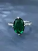 Venta caliente transfronteriza SHEIN Europa y Estados Unidos anillo de zirconita ovalada grande de cuatro garras anillo de temperamento de lujo ligero simple para mujer venta al por mayor