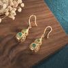 Pendientes vintage de estilo étnico, estilo antiguo, chapado en oro, calabaza nicho de gran sentido, fulu y calcedonia, recomendados por el blog de Little Red Book.
