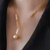 Novo colar colar fosco pequena bola de ouro alta moda all-match leve de luxo lã corrente clavícula cadeia cyber celebridade pescoço