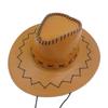 Sombrero de Vaquero de Cuero de Verano Moda Masculina Sombrero de Caballero Retro Visera Simple de Protección Solar para Exteriores Sombrero de Comercio Exterior