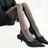 Meias Jacquard Patchwork Pretas Anti-puxões Frente e Trás Meia Estilo Puro Desejo de Seda Meias Finas Meias de Renda de Nicho