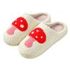 Pantufas de Algodão para Confinamento para Mulheres no Outono e Inverno, Morango Fofo para Uso Interno em Casa para Casais, Sapatos Quentes com Solado Macio e Pelúcia na Ponta dos Dedos
