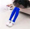 Calcetines negros de terciopelo por encima de la rodilla para uniforme JK, personalizados por el fabricante, con tres barras, de tubo medio y largo, blancos.