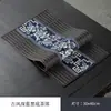Tapete de Bambú Chino para Té Manteles de Mesa de Té Cortina de Té Vintage Jacquard Zen Caminos de Mesa Tapete Aislante Térmico Portavasos Juego de Té Accesorios para Ceremonia de Té