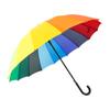 Paraguas Arcoíris de 16 Varillas con Funda Impermeable, Mango Largo, Palo Recto, Automático, Resistente al Viento, a Prueba de Tormentas, Adecuado para Dos Personas, Personalizable con Logo, Sombrilla