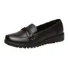 Zapatos de madre, zapatos de piel, no cansan, piel suave, suela suave, antideslizantes, zapatos de trabajo cómodos para mujeres de mediana edad y mayores, talla grande, negros, para mujeres de mediana edad