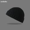Gorra de Hombre Otoño e Invierno Gorra Melón Gorro de Lana para Hombre Gorro Tejido Americano para Mujer Todo Fósforo Muestra Rostro Gorro Melón Pequeño Gorro Frío Yuppie