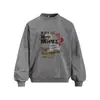 Sudadera con capucha de cuello redondo con estampado de letras y grafiti retro americano para hombre, holgada, casual, lavada, flor frita, suéter, moderna