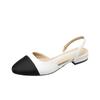 Sandalias de tacón alto de punta cuadrada con espalda vacía estilo Xiaoxiang transfronterizo, zapatos de una sola capa de tacón grueso plano de talla grande 44, zapatos de mujer 43 Tacón Medio