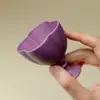 Ino Kuisong Fragrância Roxa Begônia de Pé Alto Taça Mestra Cerâmica Requintada Taça de Deusa Taça Única Xícara de Chá Conjunto de Chá Kung Fu