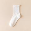 Calcetines Auricularia Apilados Lateralmente para Mujer Calcetines de Longitud Media Calcetines Luna Calcetines de Algodón Puro para Mujeres Postparto Embarazadas Boca Suelta Sin Apretar los Pies Color Puro Baita