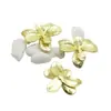 DIY handmade joias acessórios antigo hairpin material antigo cocar traje 28 * 21MM pingente de pétala de latão atacado