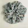 Goma para el pelo de lunares azules para mujer, accesorio para el pelo supergrande para peinados de moño, estilo nuevo al por mayor, alta elasticidad