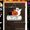 Calabaza Fantasma Gato Negro Letrero de Madera Decoración de Fiesta de Halloween Letrero Decoración de Pared de Madera de Halloween Colgante de Pared