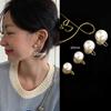 Polvo para Pan al Vapor Shijia Aretes de Perlas Blanco Leche Claro Aguja de Plata Esterlina S925 Nicho de Gama Alta Combinables Nuevos Aretes