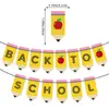 Decoración de fiesta temática de temporada escolar transfronteriza regreso a clases manzana lápiz bandera personalización al por mayor