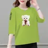 Comercio exterior transfronterizo ropa de maternidad, camiseta de manga tres cuartos para mujeres de mediana edad y mayores, holgada, casual, versátil, top camiseta básica