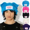Loverboy Mismo Estilo que Wang Hedi Gorro Orejas de Cerdo Gato Tejido Gorro de Lana Coreano Nicho