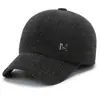 Novo Chapéu de Algodão Masculino para Exterior de Inverno para Homens de Meia-Idade e Idosos Vovô com Pelúcia Quente Boné de Baseball Proteção para Orelhas de Velho Proteção Contra Frio Chapéu Bico de Pato