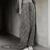Pantalones Casuales con Estampado Vintage para Mujer, Nuevo Estilo de Verano, Cintura Elástica, Adelgazantes, Elegantes, Modernos, Versátiles, de Pierna Recta, de Pierna Ancha