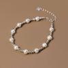 Nalan plata S925 fresco y dulce estilo ins nicho diseño personalidad perla coche flor calabaza cuentas pulsera S7439