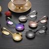 Cuchara de té de acero inoxidable con mango corto Cuchara 1010 Cuchara curva Cuchara de té Vajilla estilo occidental Mango curvo Cuchara para helado Postre