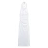 Ropa de Mujer Transfronteriza Europea y Americana 2025 Nuevo Verano Moda Elegante Vestido Midi Halter Sin Espalda 3152312