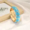 Bestseller transfronteiriço na Europa e América: Pulseira de design irregular em blocos de cores esmaltadas retrô criativas com design de bambu ondulado boêmio